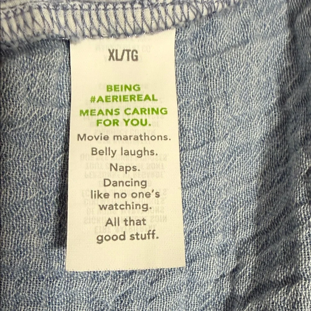 Aerie High Waist Blue Gauzy Shorts, Size XL - Picture 7 of 12